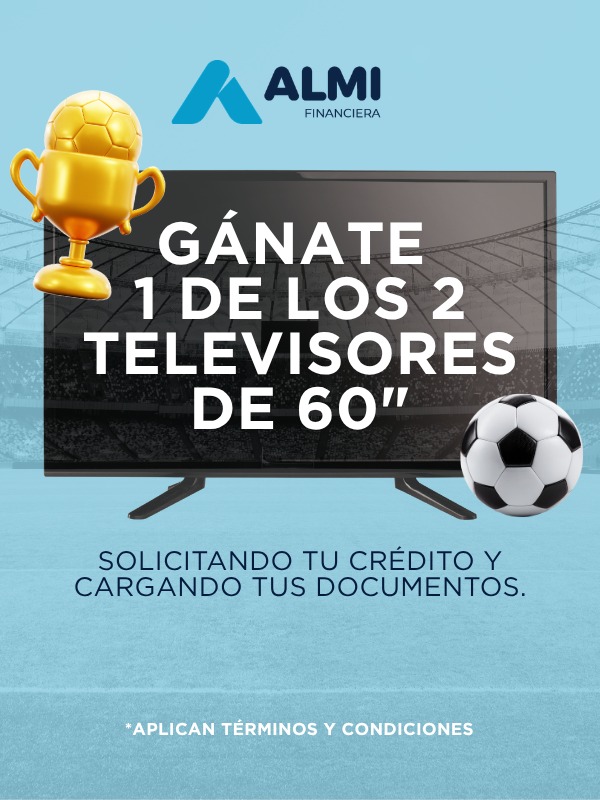 Gánate 1 de los 2 televisores de 60 pulgadas con ALMI Financiera